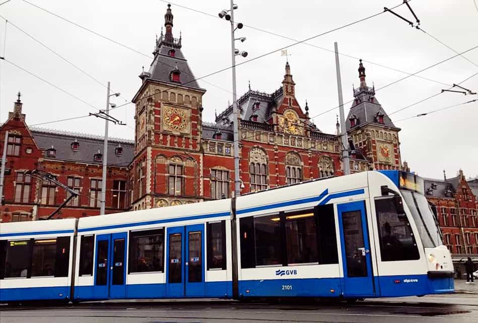 tram in front of central station 2023