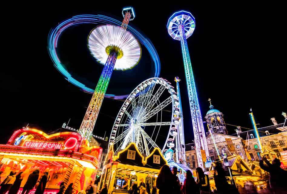 dam square amsterdam fairground