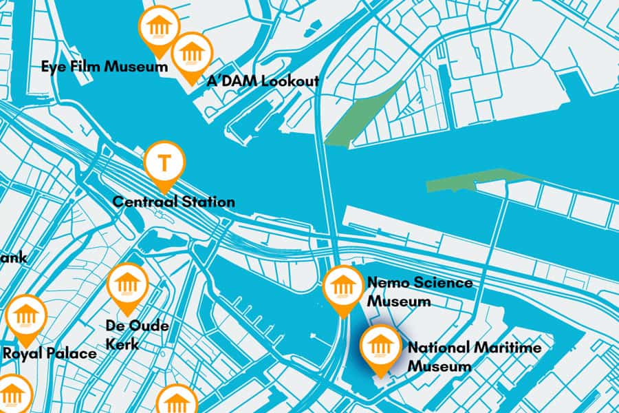 national maritime museum amsterdam location map