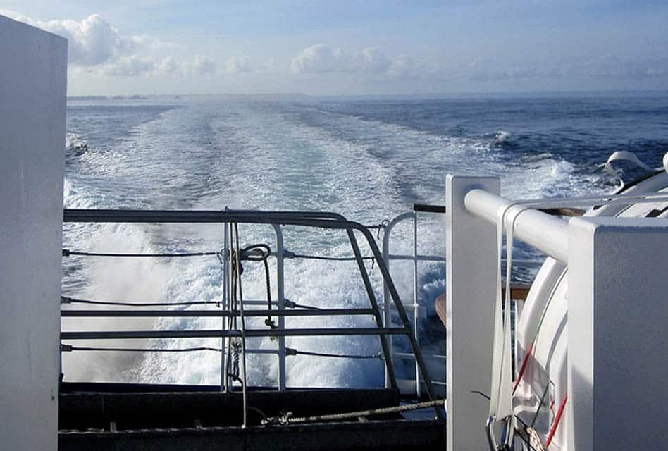 ferry wake clouds