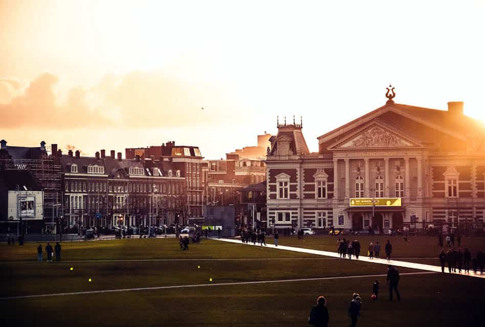 concertgebouw at sunset