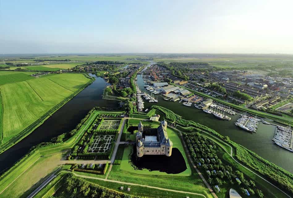 aerial view of muiderslot castle