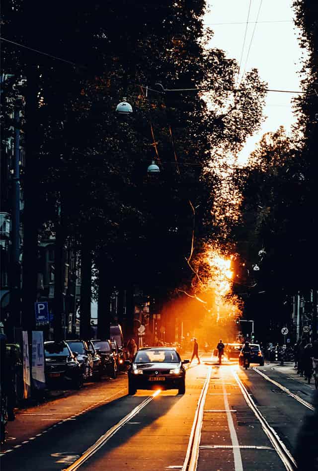 p r amsterdam sunset street