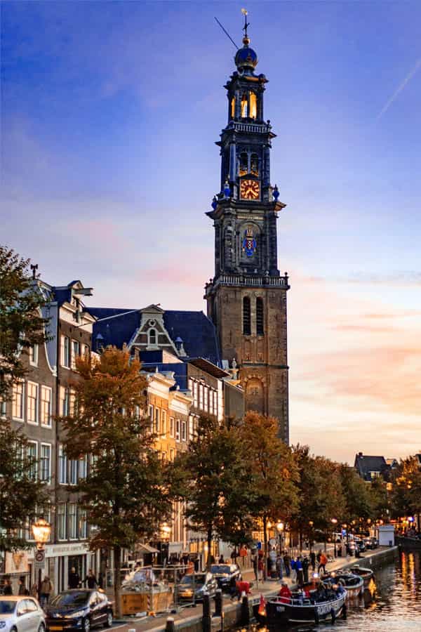 westerkerk sunset