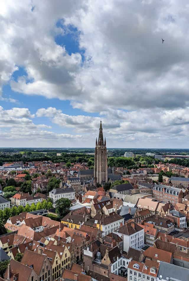 aerial view of bruges